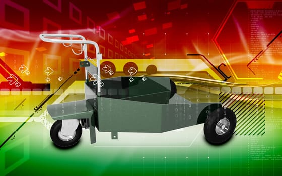 Digital illustration of heavy duty trolley in colour background