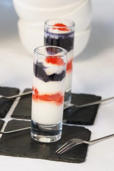 Delicious jar with colorful fish eggs, fresh input