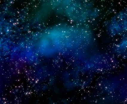 great artistic space background with flared stars
