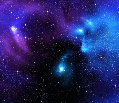 starry background of stars and  nebulas in deep outer space