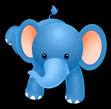 a digitally illustrated cute baby elephant