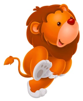 a digitally illustrated cute baby lion