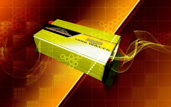 Digital illustration of inverter in colour background