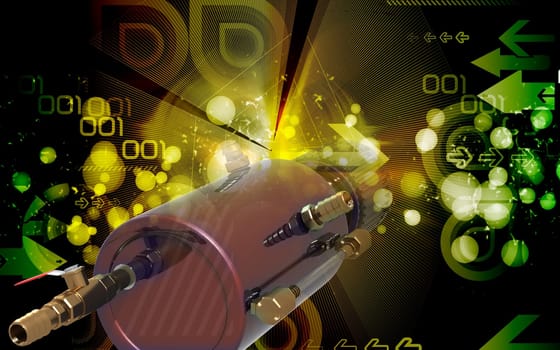 Digital illustration of Catch can in colour background