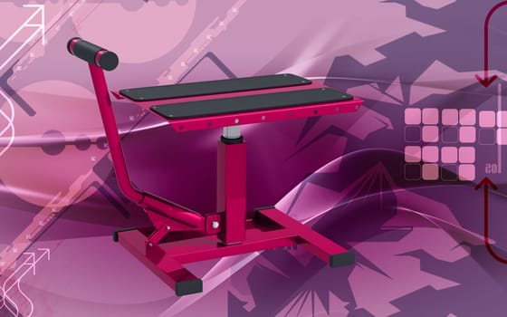 Digital illustration of Bike lift in colour background
