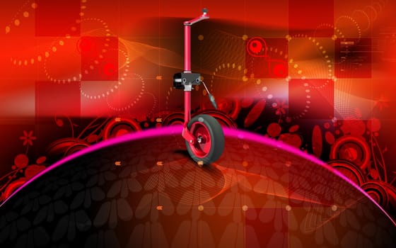 Digital illustration of Jockey wheel in colour background