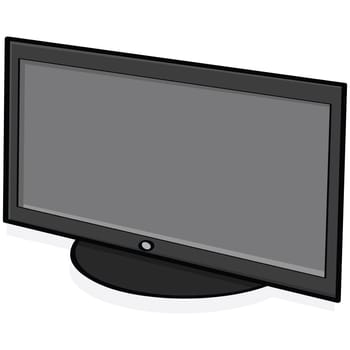 Cartoon illustration showing a high-definition television set