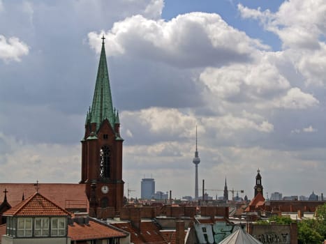 Gethsemane Church and TV Tower,Germany,Berlin