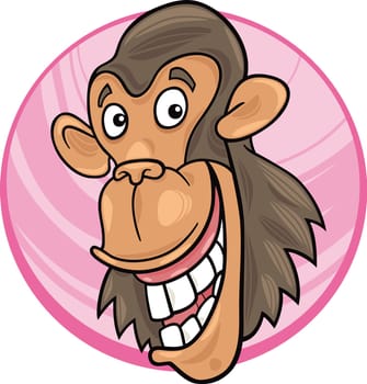 cartoon illustration of funny chimpanzee ape