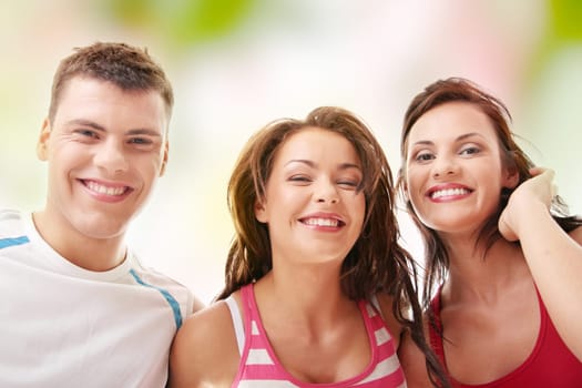 Happy three people
