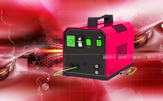 Digital illustration of Battery charger in colour background