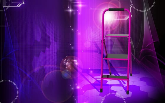 Digital illustration of ladder in colour background