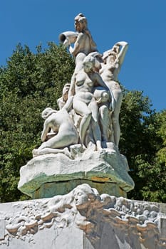 Historic fountain in Marseille in the south of France