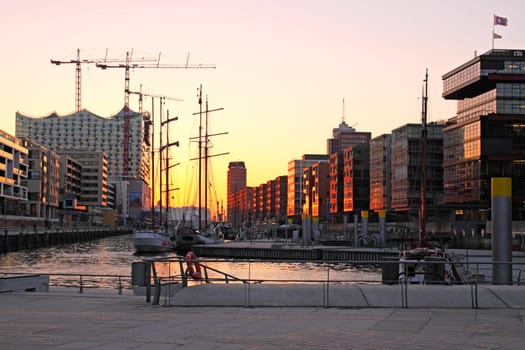 Hamburg Hafencity in the evening