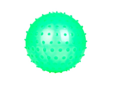 Green ball with spikes isolated on a over white background