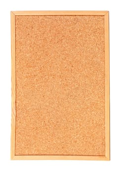 Empty cork billboard isolated on white background