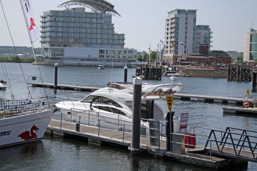 boats on cardiff bay wales