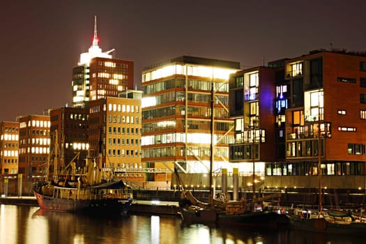 Hamburg Hafencity Night Scene