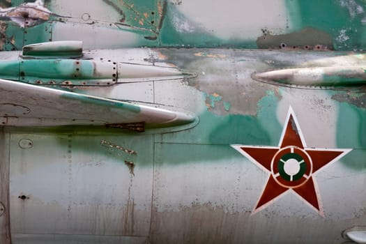 Old military aircraft of the Russian exhibition