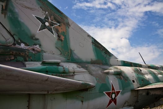 Old military aircraft of the Russian exhibition