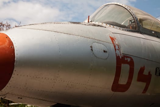 Old military aircraft of the Russian exhibition