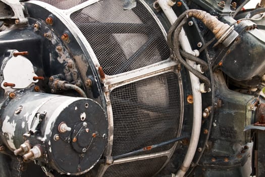 Details of aircraft engine exposed to the weather
