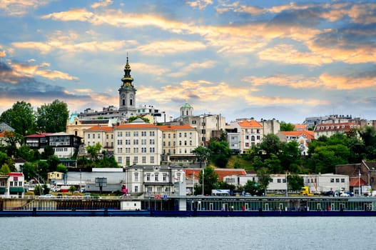 View of Belgrade city from Danube river