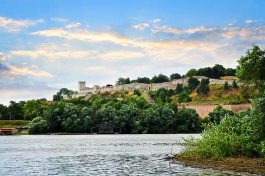Kalemegdan fortress in Belgrade seen from Danube river