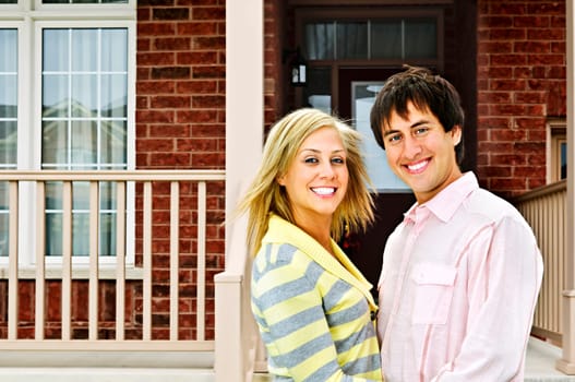 Young happy couple in love at home
