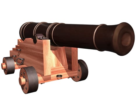 Isolated illustration of an antique ships cannon