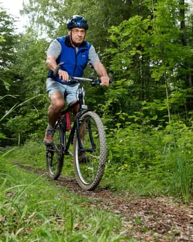 Senior on the mountain bike