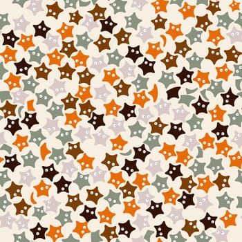 Funny starfish seamless pattern, abstract background
