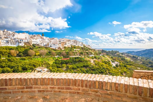 White village of Frigiliana landscape view, Andalusia region of Spain