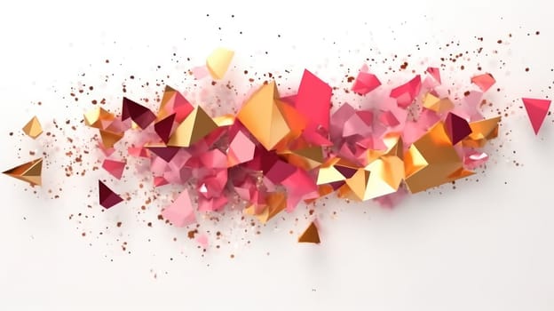 Abstract watercolor artwork mixed with buzzy geometric shapes for background of social media banner generative AI image