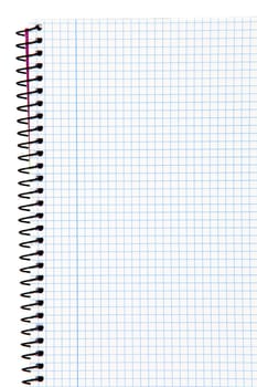 Empty notebook with squares. Material for the school