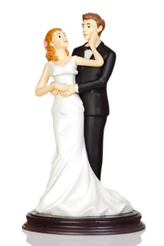 Wedding cake dolls isolated on white background