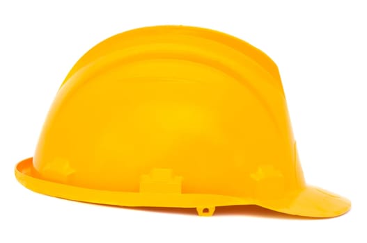 Yellow helmet a over white background