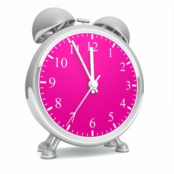 Alarm clock silver pink 01 - Five to Twelve