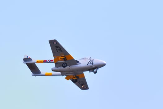 Raf de havilland  vampire jet in display
