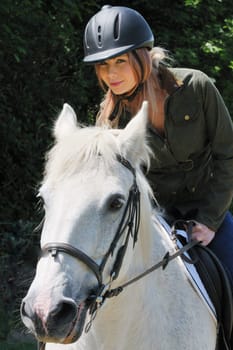 Pretty girl on horse