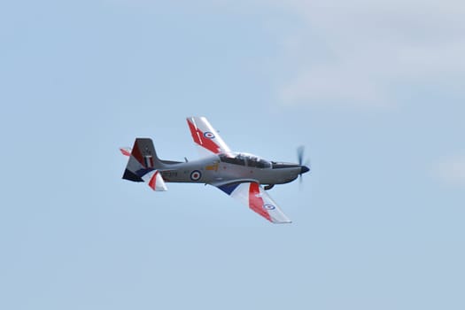 Raf prop aircraft in flyning display
