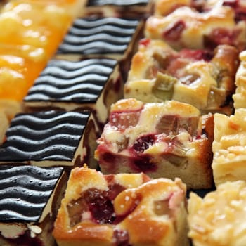 Different,small cakes - close-up - square
