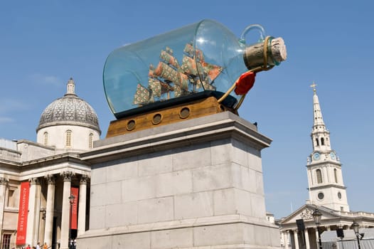 The modern art in Londod "The ship in a bottle"""