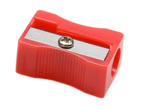 Photo of one pencil-sharpener on a over white background