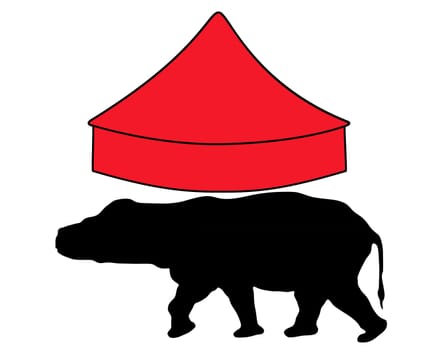 Hippopotamus in the circus