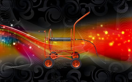 Digital illustration of a heavy duty hose in colour background