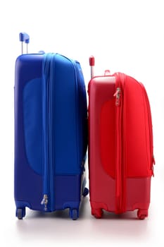 Luggage consisting of large suitcases isolated on white