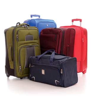 Luggage consisting of large suitcases isolated on white