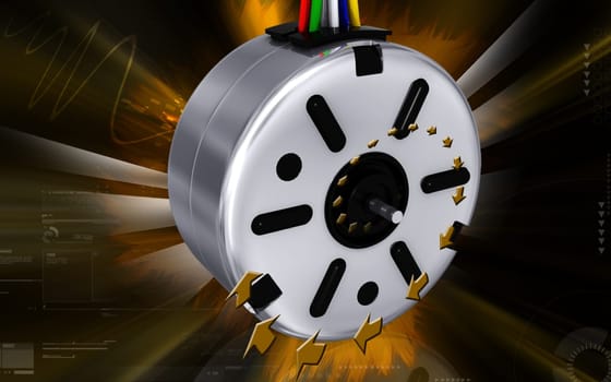 Digital illustration of electric stepper in colour background