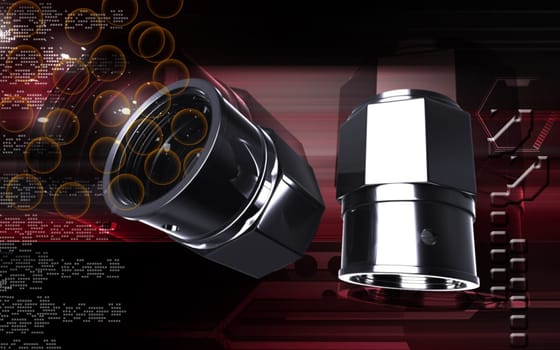 Digital illustration of Valve caps in colour background